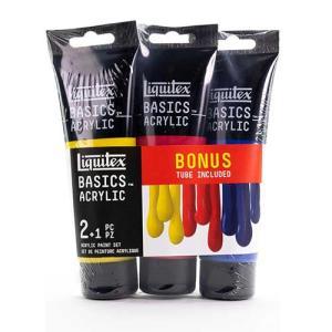 Liquitex Basics Acrylic Triple Pack 4oz/118ml Tubes - Yellow, Red & Blue