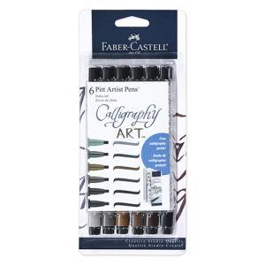 Faber Castell Creative Studio Pitt Artist Pens Calligraphy Art- 6ct (Subtle Tones)