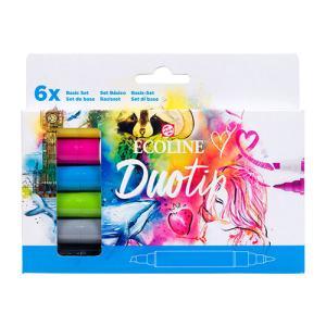 Ecoline Duotip Watercolor Marker Set - Basic 6ct