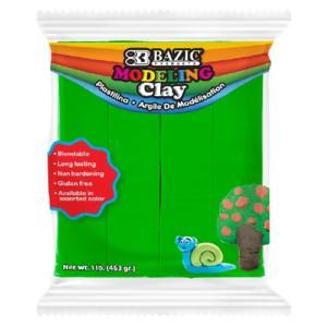 Bazic Non-Hardening Modeling Clay - 4ct/4oz -1lb Green BZ3337