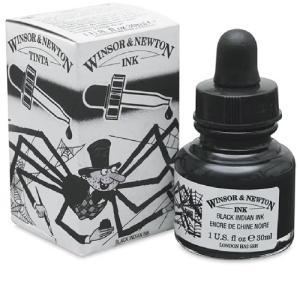 Winsor & Newton Dye-Based Drawing Ink - Black-Indian WN1011030