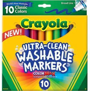 Crayola Washable Broad Line Markers - (10 Pack) Classic Colors