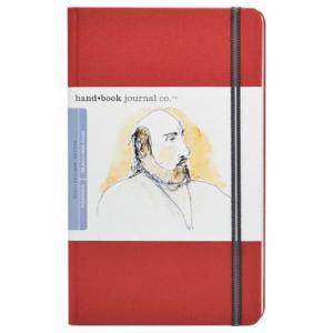 Global Art Travelogue Drawing Hand Book - Portrait (8.25" x 5.5") Vermilion Red
