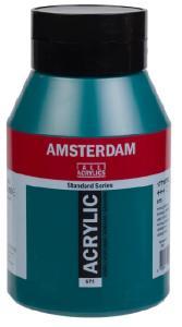 Royal Talens Amsterdam Acrylic Paint - (33.8oz/1000ml) 675 Phthalo Green