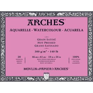 Arches Watercolor Hot Press Block 18" x 24" - (20 Sheets, 140lb)