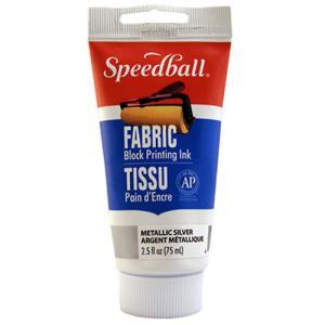 Speedball Block Printing Fabric Ink - (2.5oz/75ml) Metallic Silver