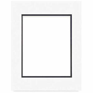 Crescent 16" x 20" Smooth White /Black Double Pre-Cut Matboard (10.5" x 13.5" opening)