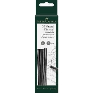 Faber Castell Natural Willow Charcoal Sticks- 20ct (3-6mm)