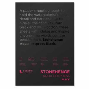 Legion Artist Stonehenge Aqua HP 140lb Black Pad- 10x14