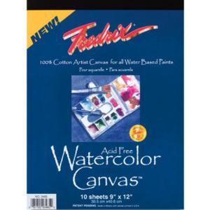 Fredrix Watercolor Canvas Pad 9" x 12" - (10 Sheets)
