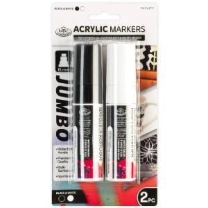 Royal Langnickel Acrylic Paint Marker Set - 2ct 15mm Black/White  MARK-2734