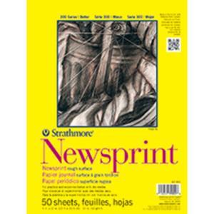 Strathmore 300 Series Newsprint Pad 9" x 12" - (50 sheets, 32lb) Rough