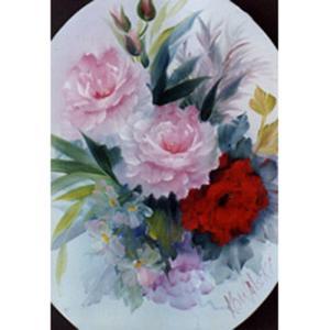 Bob Ross How-To Painting Packet Florals - Red/Pink Rose Oval