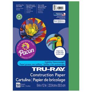 Sulphite Construction Paper 9" x 12" - (50 Sheets) Festive Green