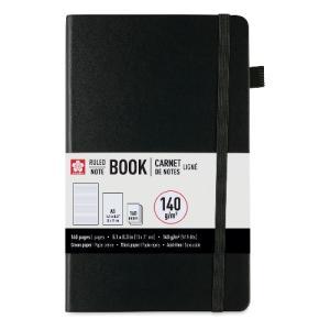 Sakura A5 Notebook - Black, 5.1" x 8.3", Ruled  52436