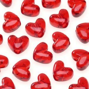 The Beadery Heart Pony Beads - (450 Pieces) Transparent Ruby Red