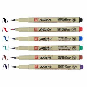 Sakura Pigma Brush Pen Assorted- 6pc 38061