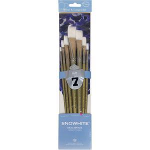 Royal Langnickel Snowhite Synthetic Long Handle Brush Set - 7pc Brights