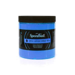 Speedball Screen Printing Acrylic Ink - (8oz/236.2ml) Fluorescent Blue