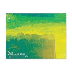 Fluid Watercolor Paper Easy-Block 9" x 12" - (15 Sheets, 140lb) Hot Press