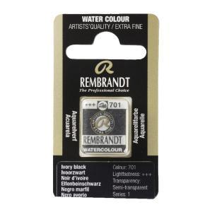 Rembrandt Professional Watercolor Half Pan -701 Ivory Black