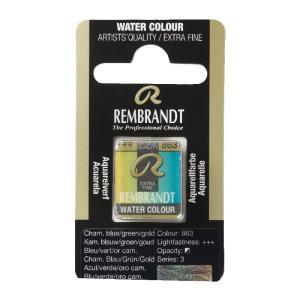 Rembrandt Professional Watercolor Half Pan -863 Chameleon Gold Blue