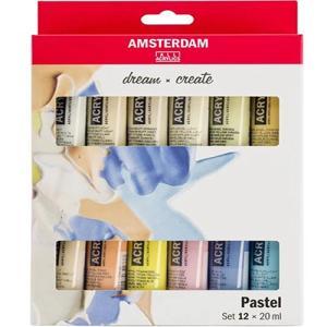 Royal Talens Amsterdam Acrylic Paint Set 0.67oz/20ml - (12 Pack) Pastels Series