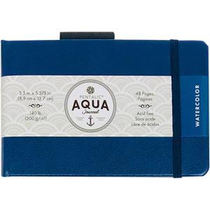 Pentalic Aqua Watercolor Journal 3.5" x 5.375" - (24 Sheets, 140lb) Midnight Blue