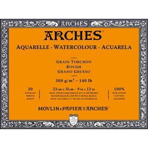 Arches Watercolor Rough Press Block 9" x 12" - (20 Sheets, 140lb)