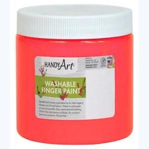 Handy Art Washable Finger Paint - (8oz/237ml) Fluorescent Red