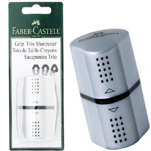 Faber Castell Grip Trio Pencil Sharpener, (Blister carded) -Silver