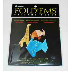 Yasutomo Fold'Ems Origami Paper 5 7/8" - (12 Sheets) Wild Animal Assortment
