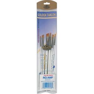 Royal Langnickel Royal Gold Brush Set - (6 Pack) Filberts & Angulars