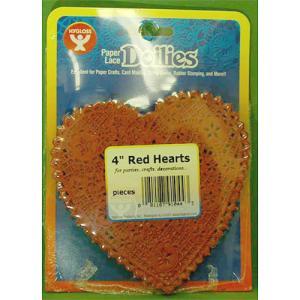 Hygloss Paper Lace Doilies 4" - (36 Pack) Red Hearts
