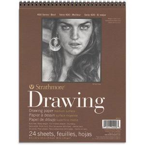 Strathmore 400 Series Drawing Pad  8" x 10" (24 sheets, 80lb) Medium, Spiral Bound