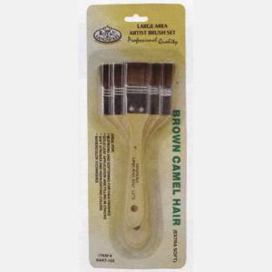 Royal Langnickel 3 Pack Brown Camel Hair Short Handle - 1 Inch,2 Inch,3 Inch