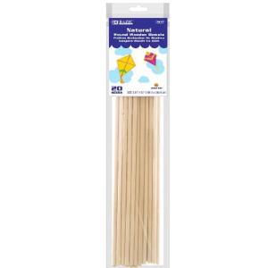 Bazic 3/8" x 12" Round Natural Wooden Dowels (20/Bag)