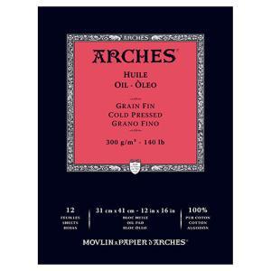 Arches Cold Pressed Oil Paper Pad 12" x 16" (12 sheets, 140lb)