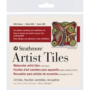 Strathmore 400 Series Artist Tiles Pad 4" x 4" - (10 Sheets, 140lb) Watercolor