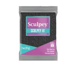 Sculpey III Oven-Bake Clay (2oz bar) - Black Glitter