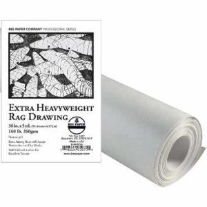 Bee Extra Heavyweight Rag Drawing Paper Roll 36inx5yd