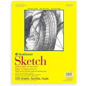 Strathmore 300 Series Sketch Pad 11" x 14" - (100 sheets, 50lb) Tape Bound