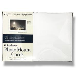 Strathmore Photo Mount Cards & Envelopes 5" x 6.875"  (100 Sheets, 80lb) White with Decorative Emboss