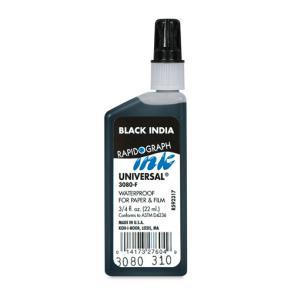 Koh-I-Noor Rapidograph Universal Ink – (0.75oz/22ml) India Black   3080F.BLA
