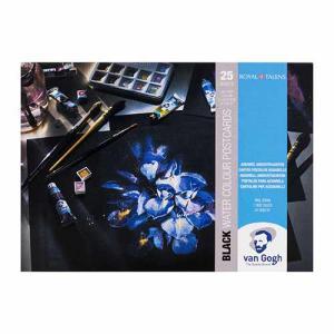 Royal Talens Van Gogh Black Water Color Postcards   4x6 (25 Sheets)  94170012
