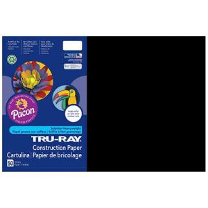 Pacon Tru-Ray Sulphite Construction Paper 18" x 24" - (50 Sheets) Black