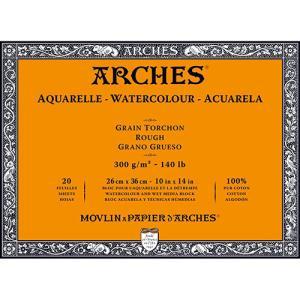 Arches Watercolor Rough Press Block 10" x 14" - (20 Sheets, 140lb)