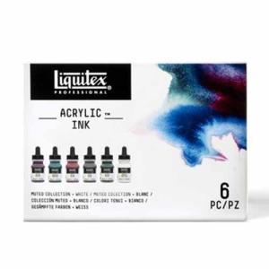 Liquitex Professional Acrylic Ink Set (1oz/30ml) – (6 Pack) Essentials Muted Collection