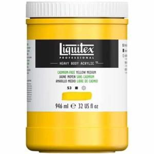 Liquitex Professional Heavy Body Acrylic Paint - (32oz/946ml) Cadmium-Free Yellow Medium