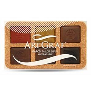 ArtGraf Tailor Shaped Water-Soluble Press Pigment Block Set -Earthtone 6-Color 500505